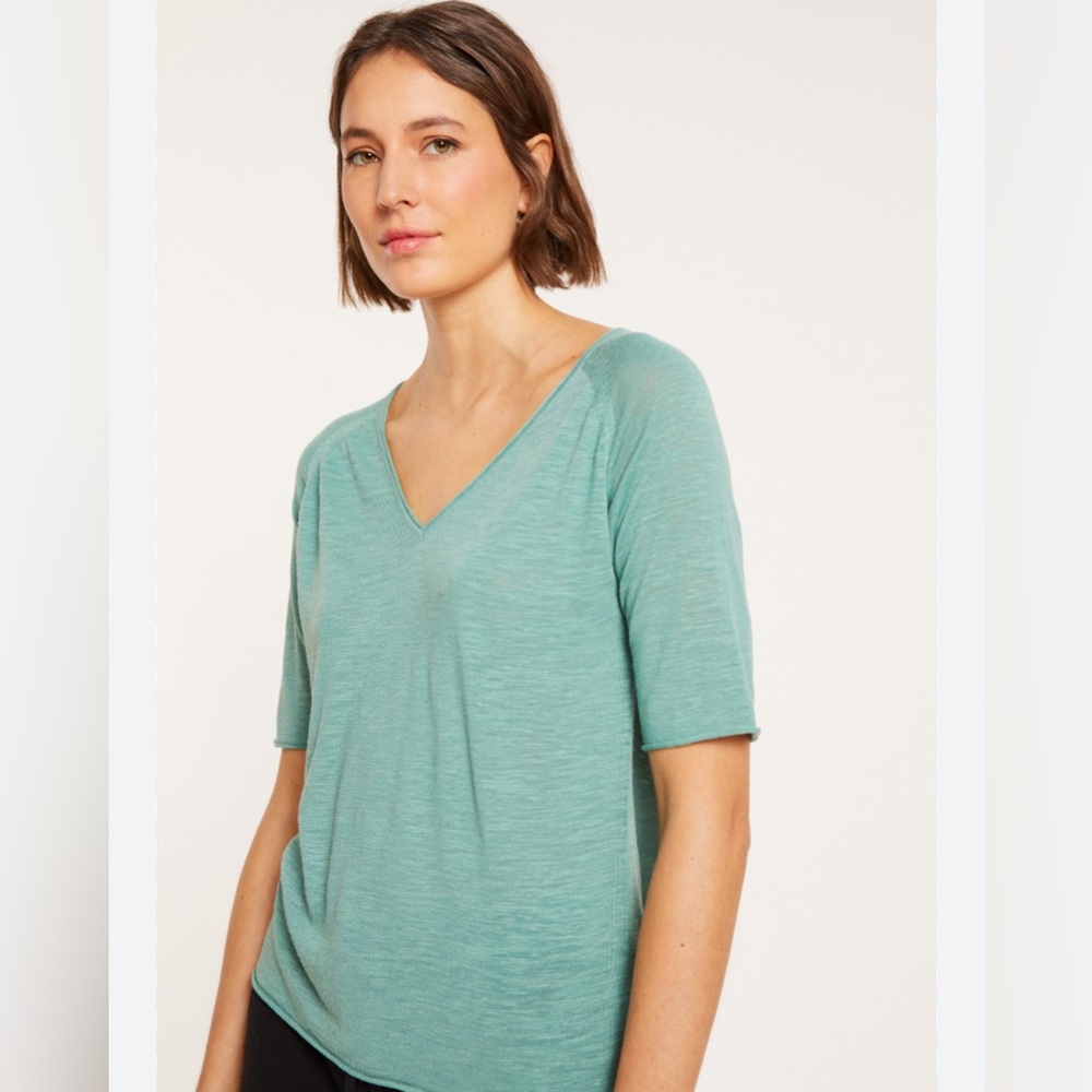 Blue v-neck